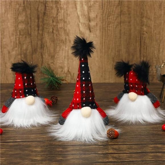 3Pcs Lighted Christmas Gnome, Mini Scandinavian Swedish Tomte, Battery Operated - Picture 1 of 7